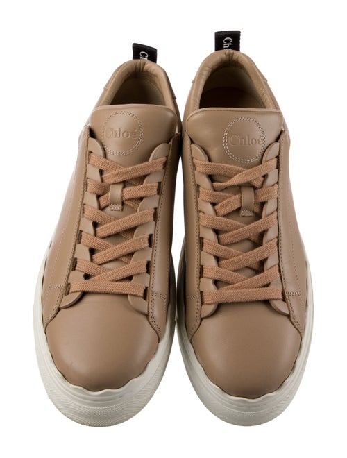 Chloé Leather Scalloped Accent Sneakers
