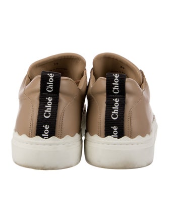 Chloé Leather Scalloped Accent Sneakers