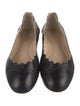 Chloé Leather Scalloped Accent Ballet Flats
