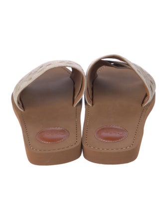 Chloé Canvas Embroidered Accent Slides
