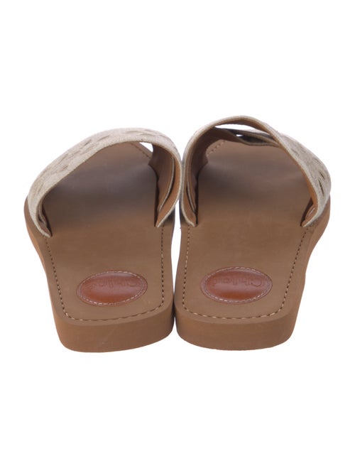 Chloé Canvas Embroidered Accent Slides