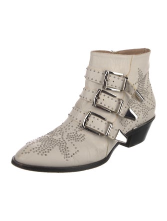 Chloé Leather Studded Accents Boots