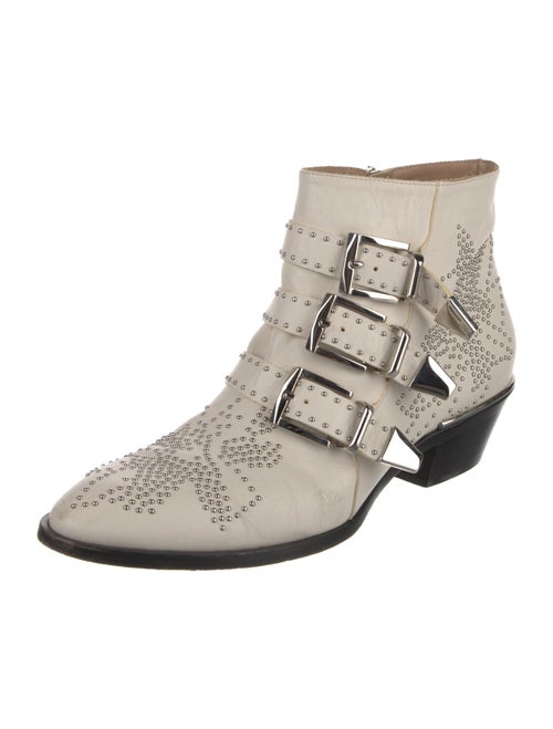 Chloé Leather Studded Accents Boots