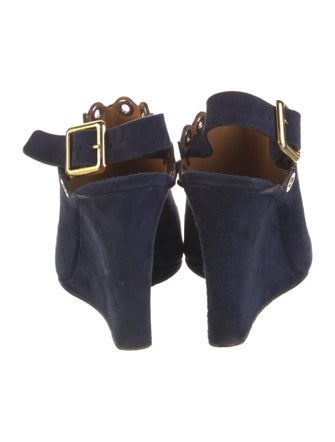 Chloé Suede Scalloped Accent Slingback Sandals