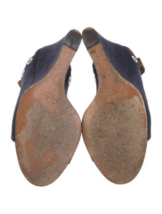 Chloé Suede Scalloped Accent Slingback Sandals