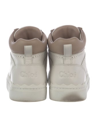 Chloé Leather Lasercut Accents Sneakers