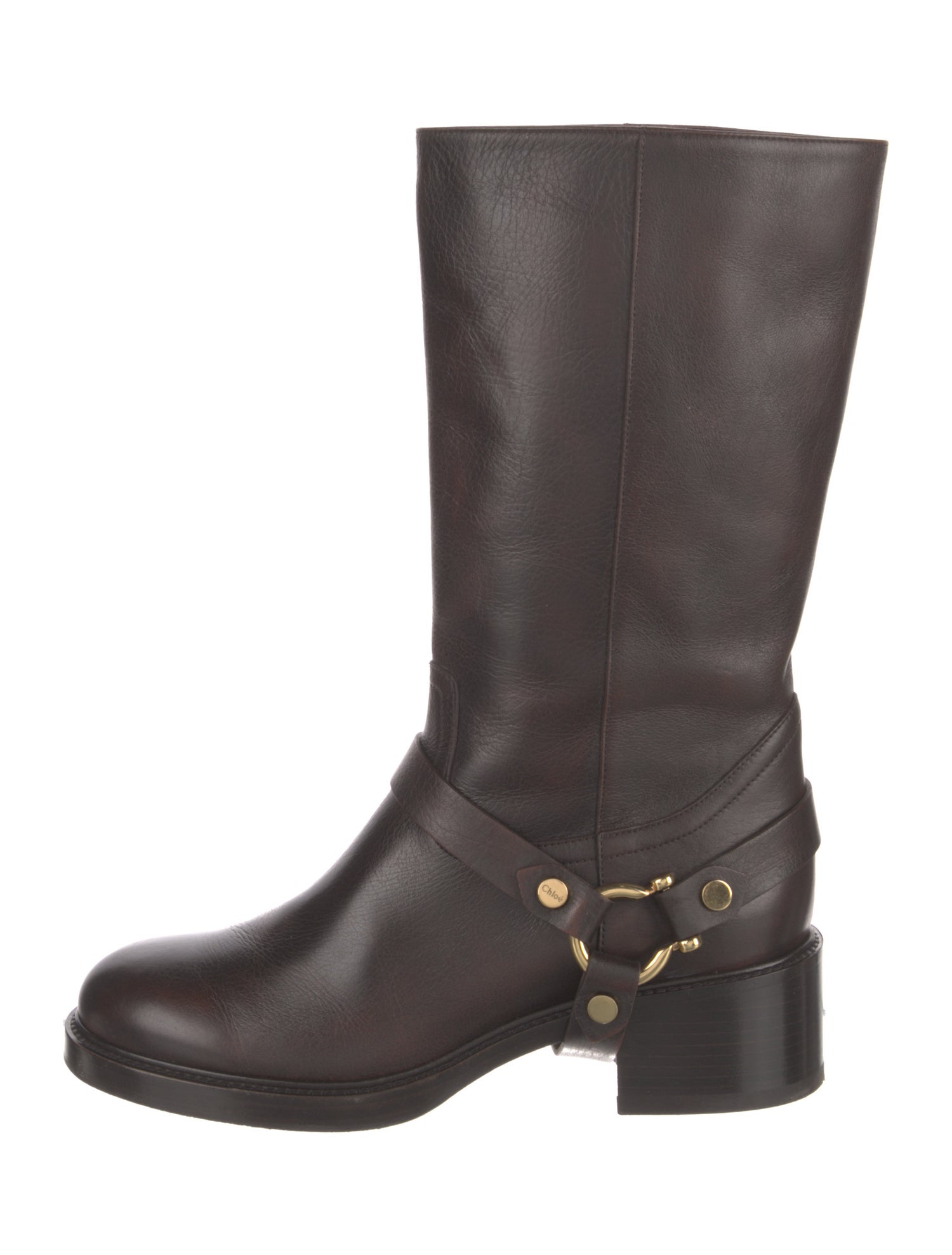 Chloé Leather Moto Boots