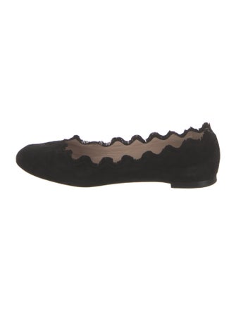Chloé Suede Scalloped Accent Ballet Flats