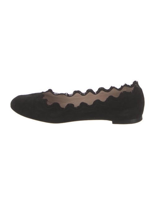 Chloé Suede Scalloped Accent Ballet Flats