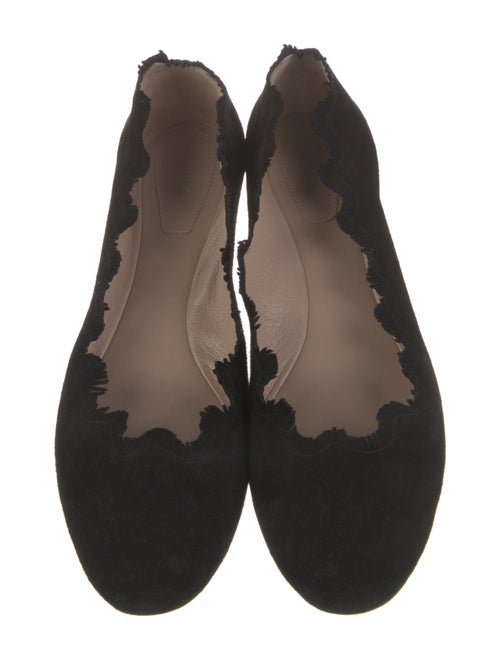 Chloé Suede Scalloped Accent Ballet Flats