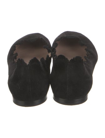 Chloé Suede Scalloped Accent Ballet Flats
