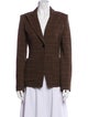 Chloé Virgin Wool Plaid Print Blazer