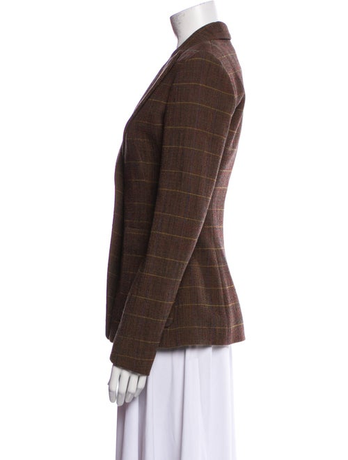 Chloé Virgin Wool Plaid Print Blazer