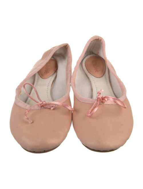 Chloé Leather Bow Accents Ballet Flats