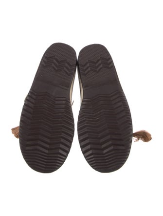 Chloé Suede Colorblock Pattern Lace-Up Boots