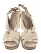 Chloé Leather Whipstitch Trim Slingback Sandals