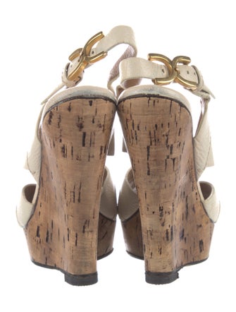 Chloé Leather Whipstitch Trim Slingback Sandals