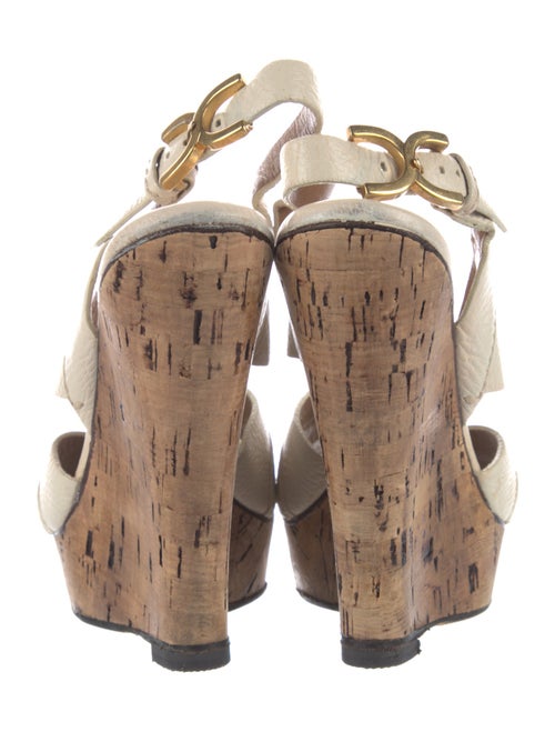 Chloé Leather Whipstitch Trim Slingback Sandals