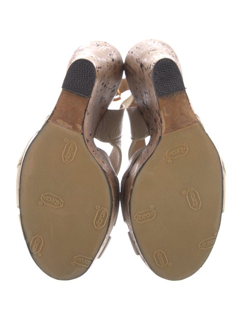 Chloé Leather Whipstitch Trim Slingback Sandals