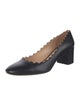 Chloé Leather Scalloped Accent Pumps