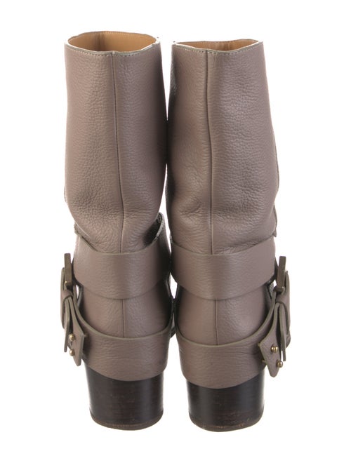 Chloé Leather Colorblock Pattern Moto Boots