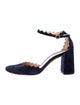 Chloé Suede Scalloped Accent D'Orsay Pumps