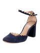 Chloé Suede Scalloped Accent D'Orsay Pumps