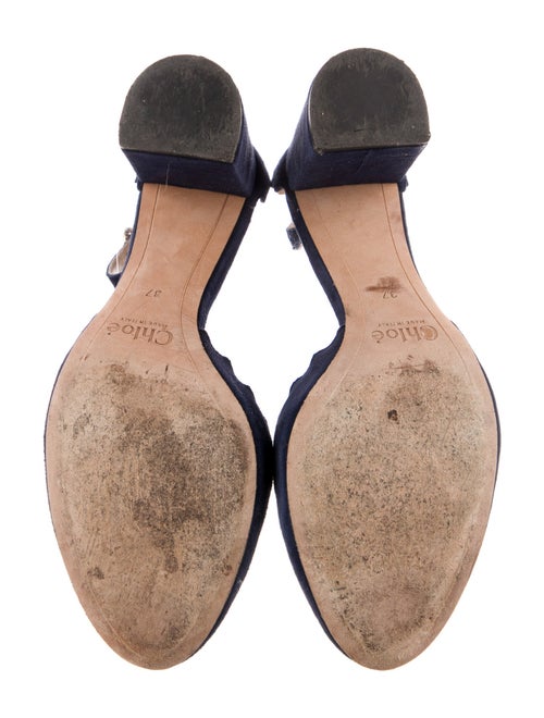 Chloé Suede Scalloped Accent D'Orsay Pumps