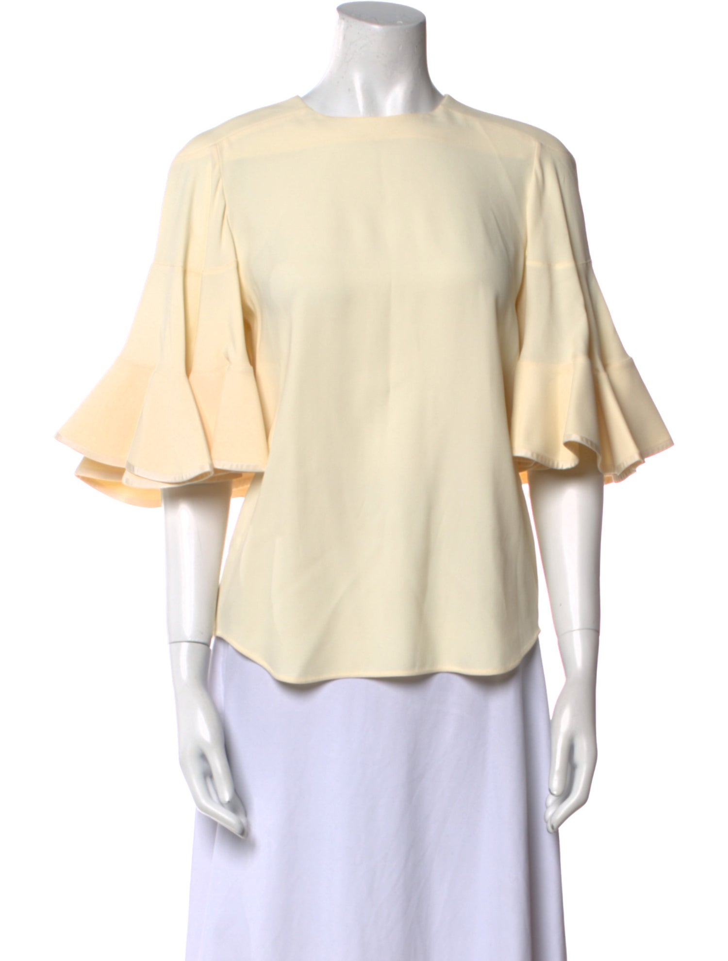 Chloé Bateau Neckline Three-Quarter Sleeve Blouse