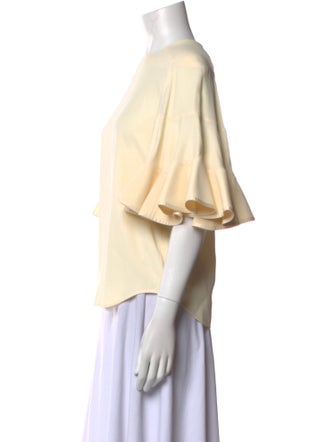 Chloé Bateau Neckline Three-Quarter Sleeve Blouse