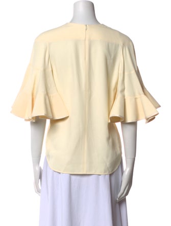 Chloé Bateau Neckline Three-Quarter Sleeve Blouse