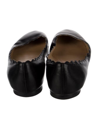 Chloé Leather Scalloped Accent Ballet Flats