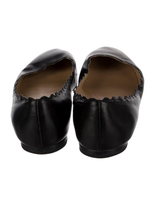 Chloé Leather Scalloped Accent Ballet Flats