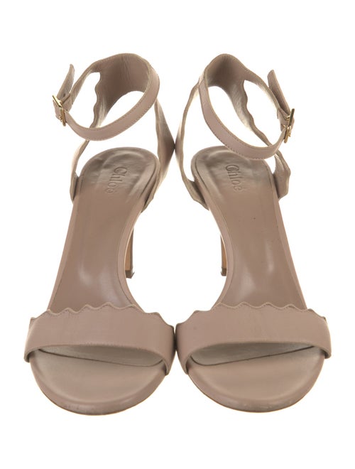 Chloé Leather Scalloped Accent Sandals