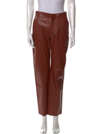 Chloé Leather Straight Leg Pants