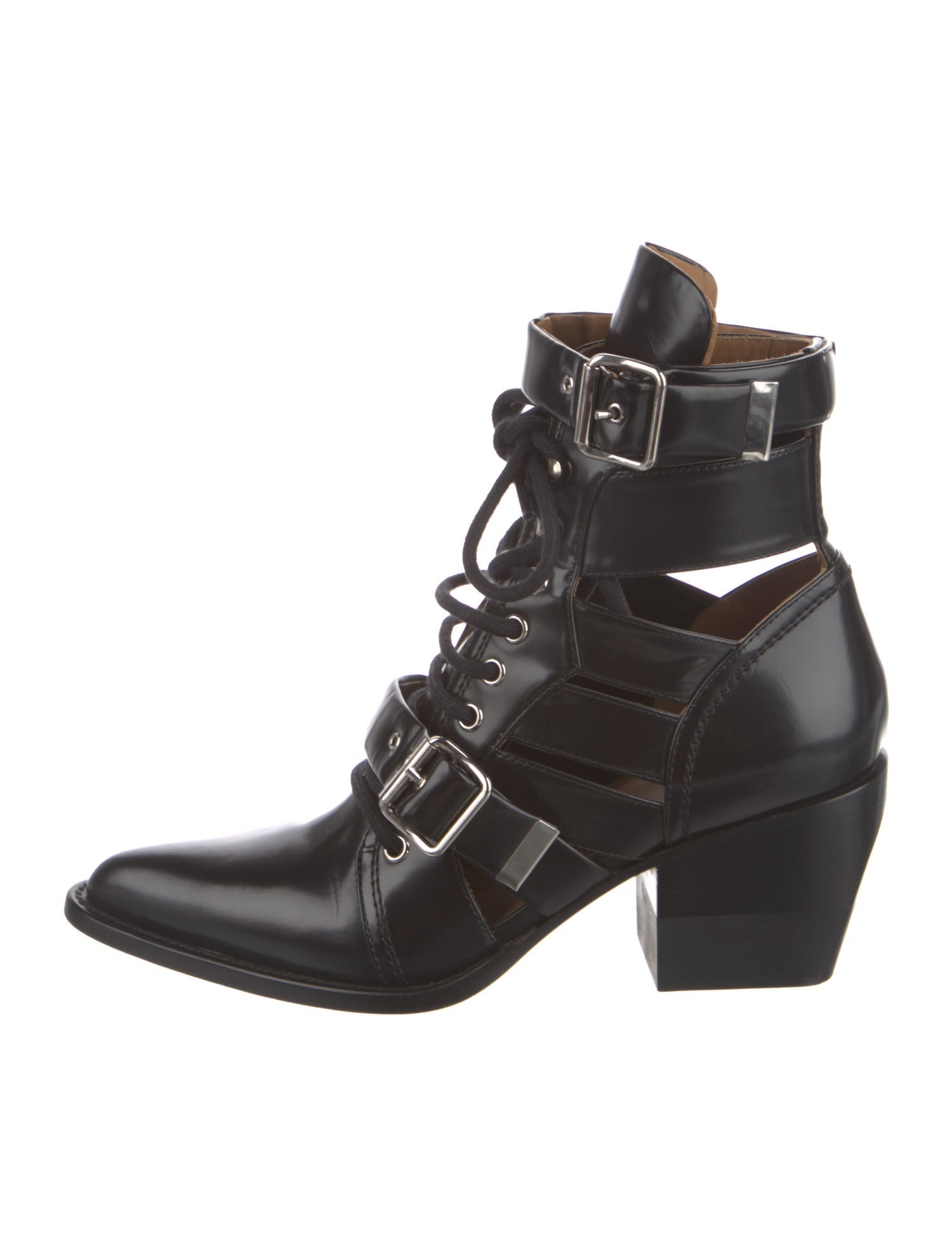Chloé Leather Lace-Up Boots