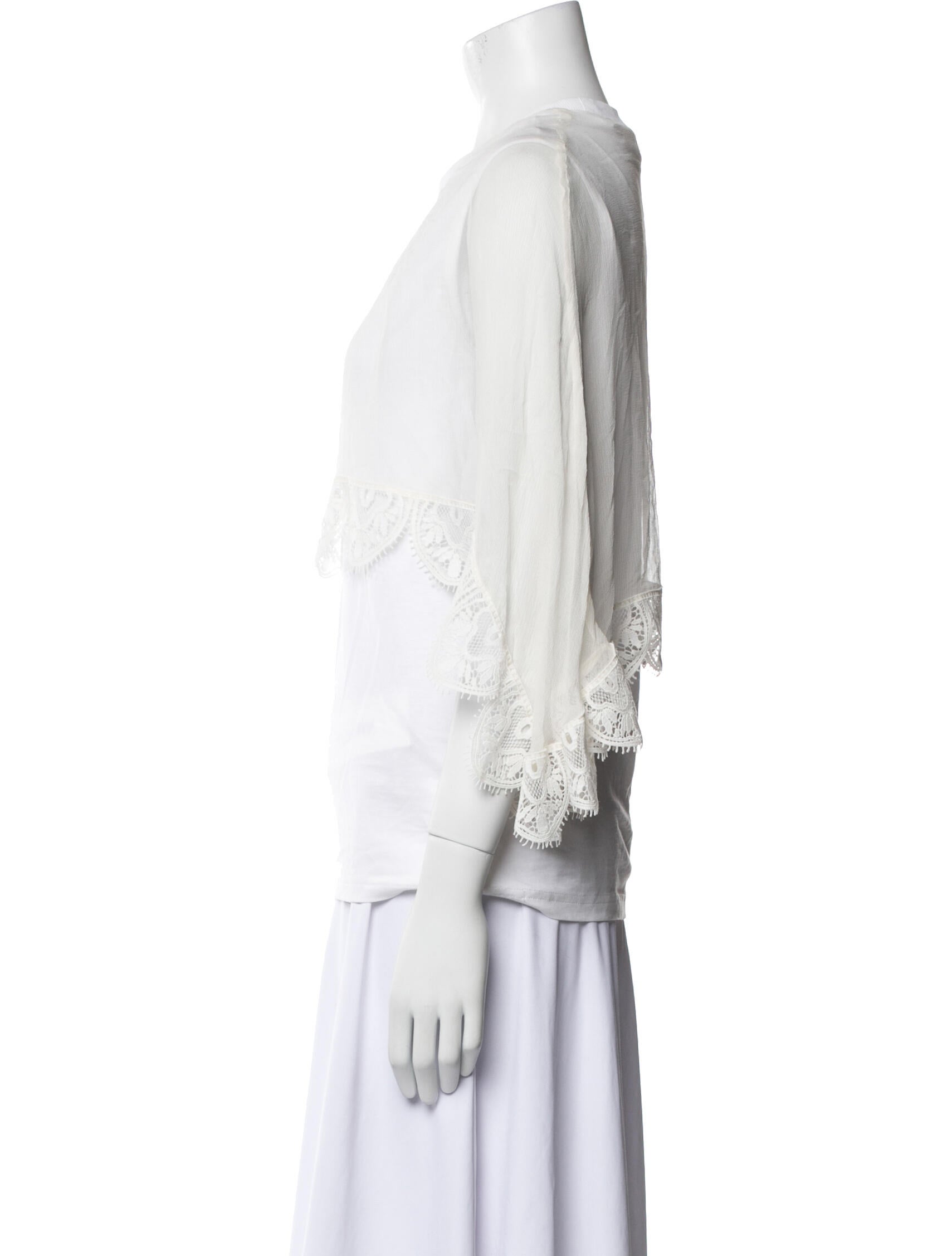 Chloé Crew Neck Three-Quarter Sleeve Blouse