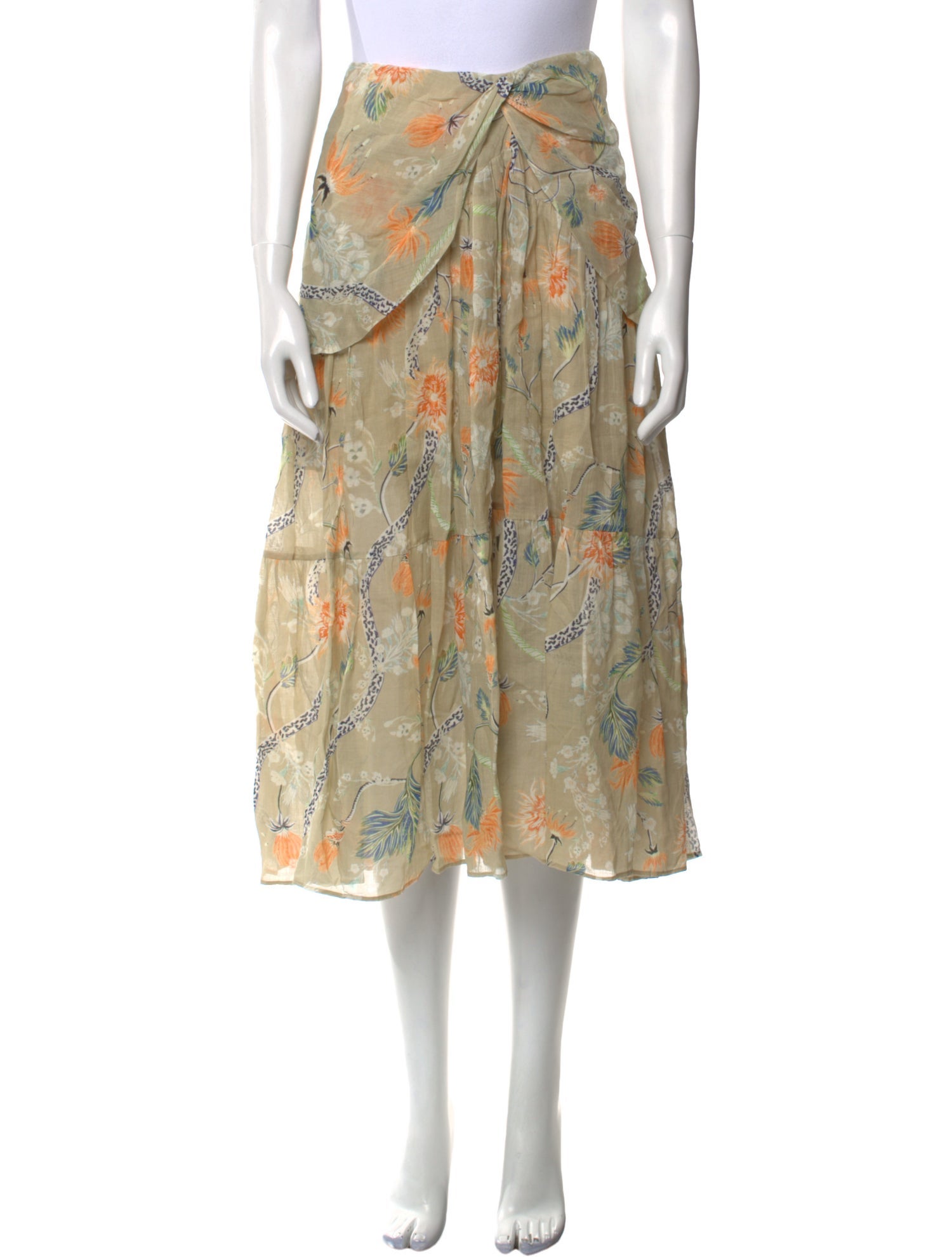 Chloé Floral Print Midi Length Skirt