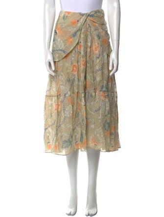 Chloé Floral Print Midi Length Skirt