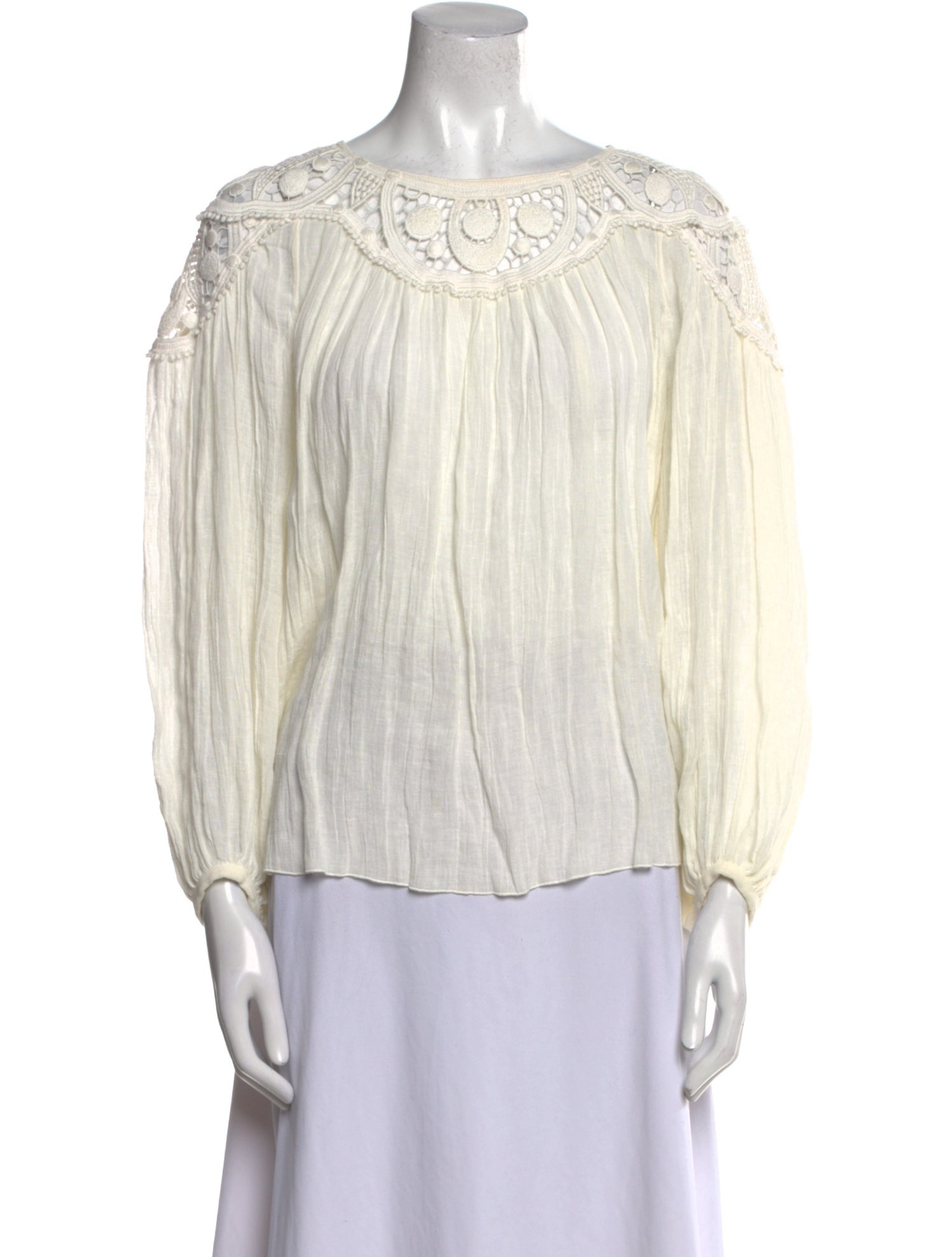 Chloé Linen Scoop Neck Blouse
