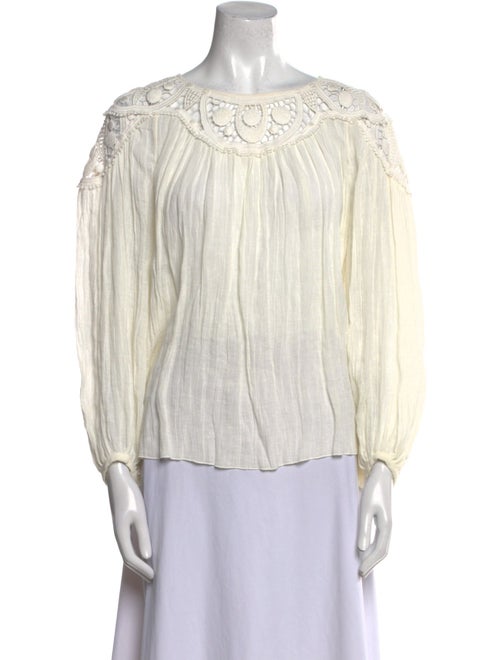Chloé Linen Scoop Neck Blouse