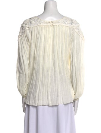 Chloé Linen Scoop Neck Blouse