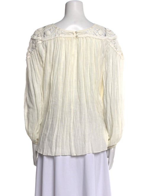 Chloé Linen Scoop Neck Blouse