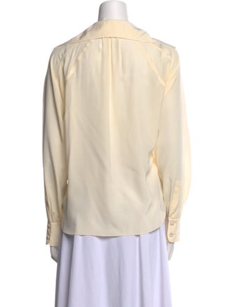 Chloé Silk V-Neck Button-Up Top