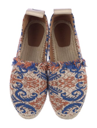 Chloé Printed Raw-Edge Trim Espadrilles