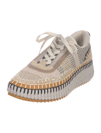 Chloé Patterned Whipstitch Trim Sneakers