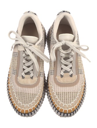 Chloé Patterned Whipstitch Trim Sneakers