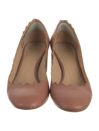 Chloé Leather Scalloped Accent Pumps