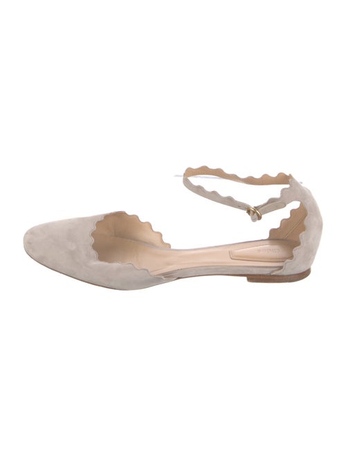 Chloé Suede Scalloped Accent D'Orsay Flats