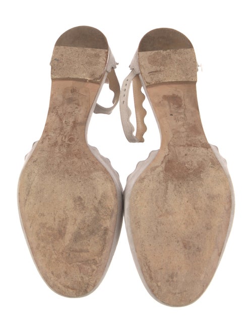 Chloé Suede Scalloped Accent D'Orsay Flats